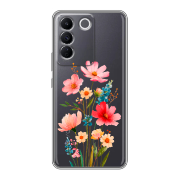 Силиконовый чехол на Vivo V27e с принтом Цветы
