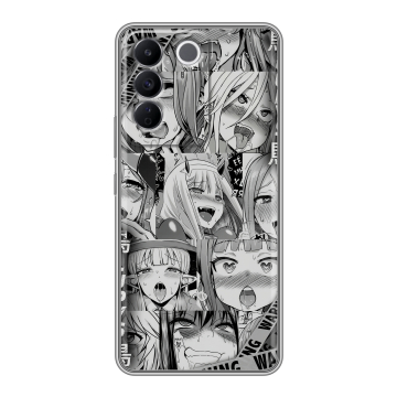 Силиконовый чехол на Vivo V27e с принтом Ahegao Ахегао Аниме