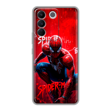 Силиконовый чехол на Vivo V27e с принтом Spiderman Человек паук Силиконовый чехол на Vivo V27e с принтом Spiderman Человек паук
