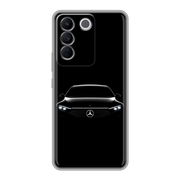 Силиконовый чехол на Vivo V27e с принтом Mercedes Мерседес