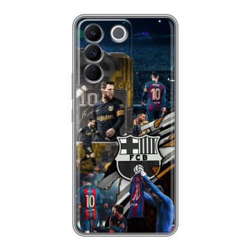 Силиконовый чехол на Vivo V27e с принтом Messi Barcelona