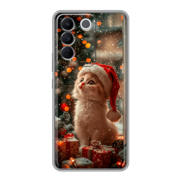 Силиконовый чехол на Vivo V27e с принтом Новый год