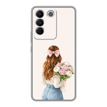 Силиконовый чехол на Vivo V27e с принтом женский
