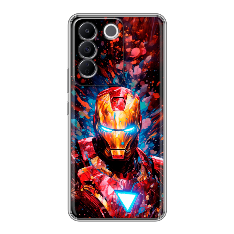 Силиконовый чехол на Vivo V27e с принтом Железный человек Ironman Силиконовый чехол на Vivo V27e с принтом Железный человек Ironman