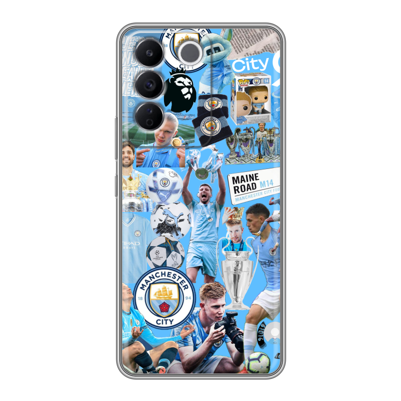 Силиконовый чехол на Vivo V27e с принтом Man City Манчестер Сити Силиконовый чехол на Vivo V27e с принтом Man City Манчестер Сити