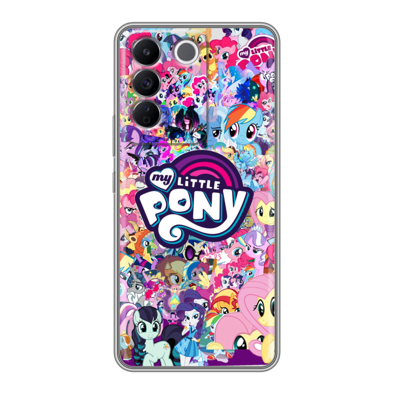 Силиконовый чехол на Vivo V27e с принтом My little pony Дружба чудо Силиконовый чехол на Vivo V27e с принтом My little pony Дружба чудо