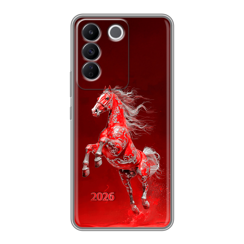 Силиконовый чехол на Vivo V27e с принтом Новый год Силиконовый чехол на Vivo V27e с принтом Новый год