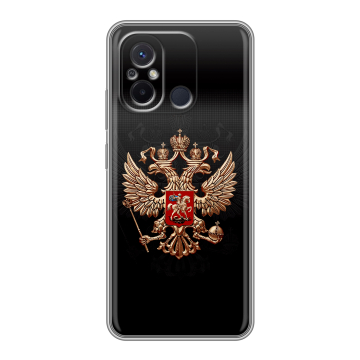 Силиконовый чехол на Xiaomi RedMi 12C с принтом Герб России Силиконовый чехол на Xiaomi RedMi 12C с принтом Герб России
