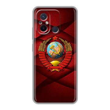 Силиконовый чехол на Xiaomi RedMi 12C с принтом Герб СССР Силиконовый чехол на Xiaomi RedMi 12C с принтом Герб СССР