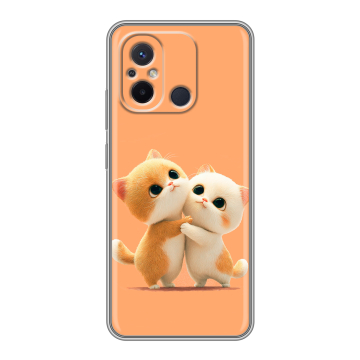 Силиконовый чехол на Xiaomi RedMi 12C с принтом Милые котики Силиконовый чехол на Xiaomi RedMi 12C с принтом Милые котики