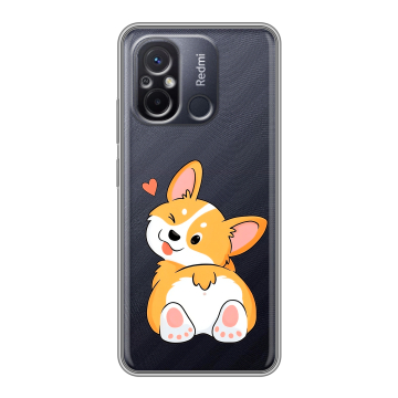 Силиконовый чехол на Xiaomi RedMi 12C с принтом Корги Силиконовый чехол на Xiaomi RedMi 12C с принтом Корги
