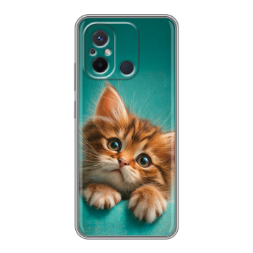 Силиконовый чехол на Xiaomi RedMi 12C с принтом котенок Силиконовый чехол на Xiaomi RedMi 12C с принтом котенок