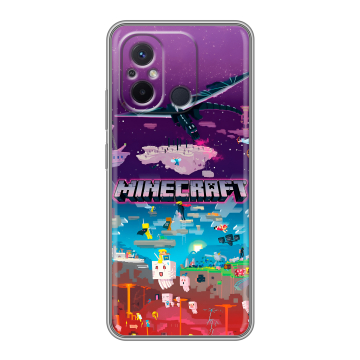 Силиконовый чехол на Xiaomi RedMi 12C с принтом Майнкрафт Minecraft Силиконовый чехол на Xiaomi RedMi 12C с принтом Майнкрафт Minecraft