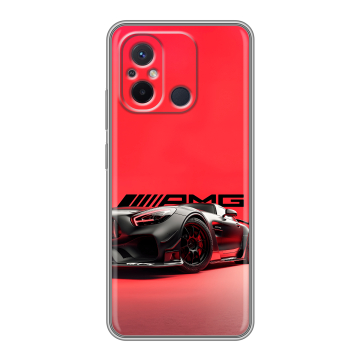 Силиконовый чехол на Xiaomi RedMi 12C с принтом Мерседес Mercedes AMG