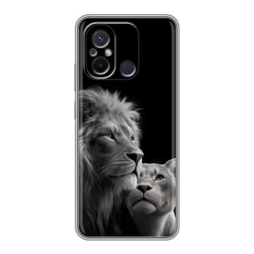 Силиконовый чехол на Xiaomi RedMi 12C с принтом Лев кошки