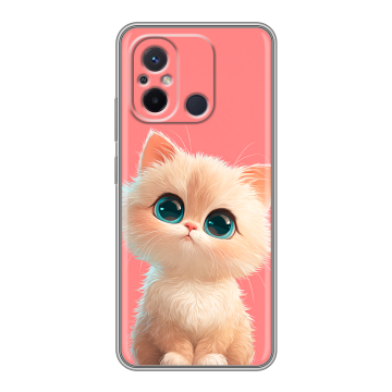 Силиконовый чехол на Xiaomi RedMi 12C с принтом Розовый котенок
