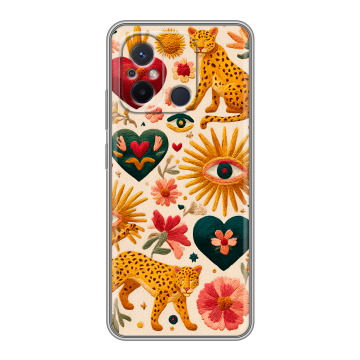 Силиконовый чехол на Xiaomi RedMi 12C с принтом Модный принт