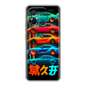 Силиконовый чехол на Xiaomi RedMi 12C с принтом машины тачки