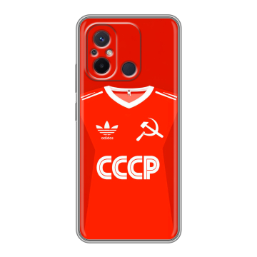 Силиконовый чехол на Xiaomi RedMi 12C с принтом Флаг Герб СССР