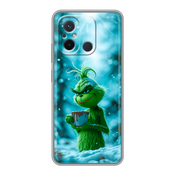 Силиконовый чехол на Xiaomi RedMi 12C с принтом Новый год гринч