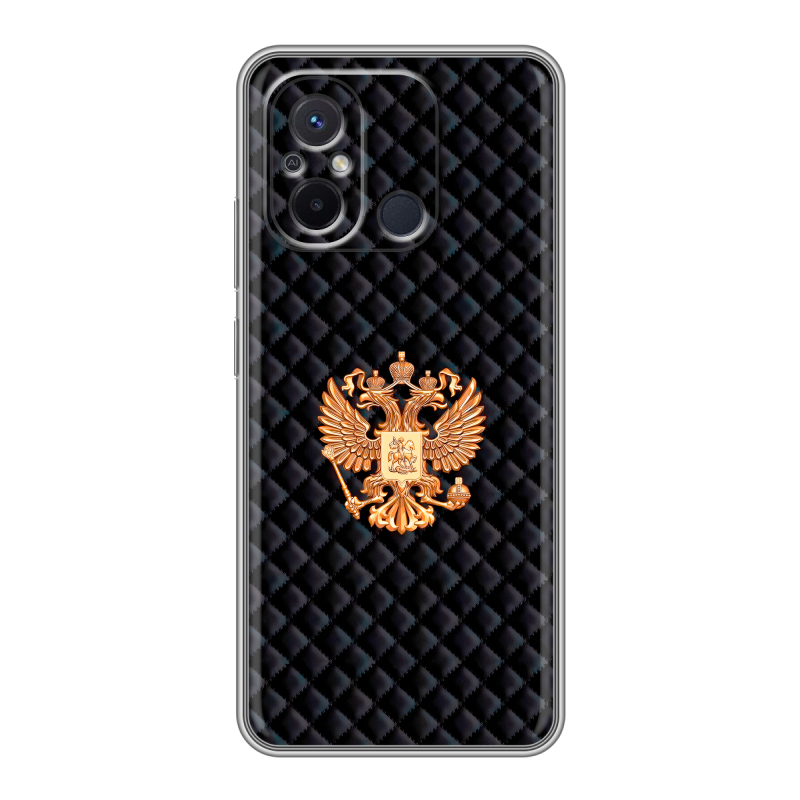 Силиконовый чехол на Xiaomi RedMi 12C с принтом Герб России принт Силиконовый чехол на Xiaomi RedMi 12C с принтом Герб России принт