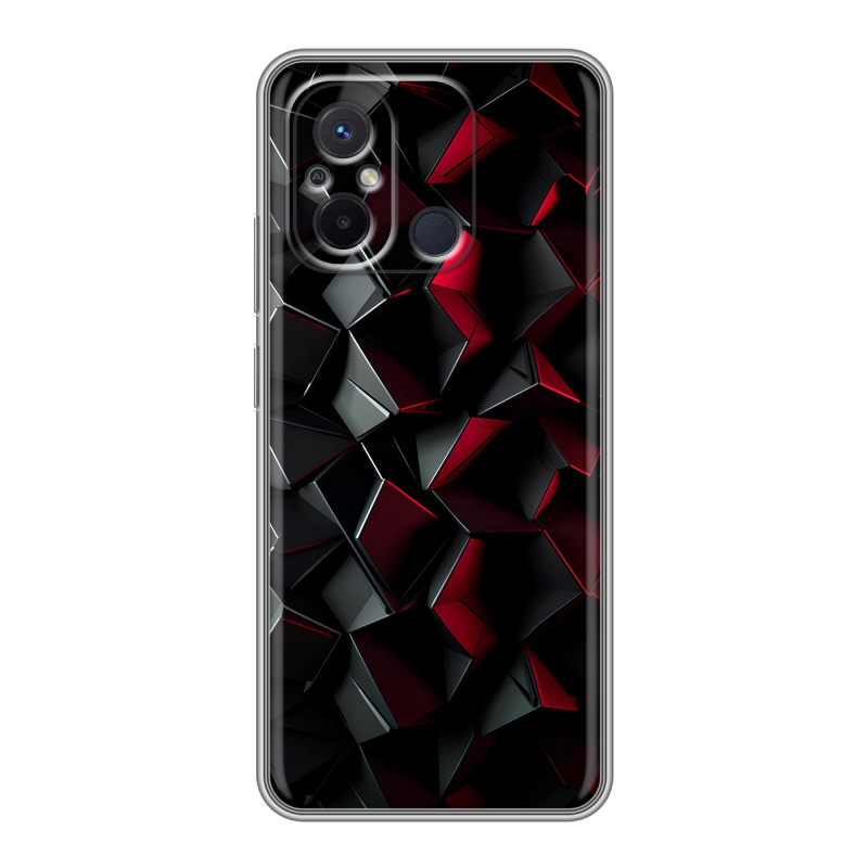 Силиконовый противоударный чехол на Xiaomi RedMi 12C с принтом Абстракция Силиконовый противоударный чехол на Xiaomi RedMi 12C с принтом Абстракция