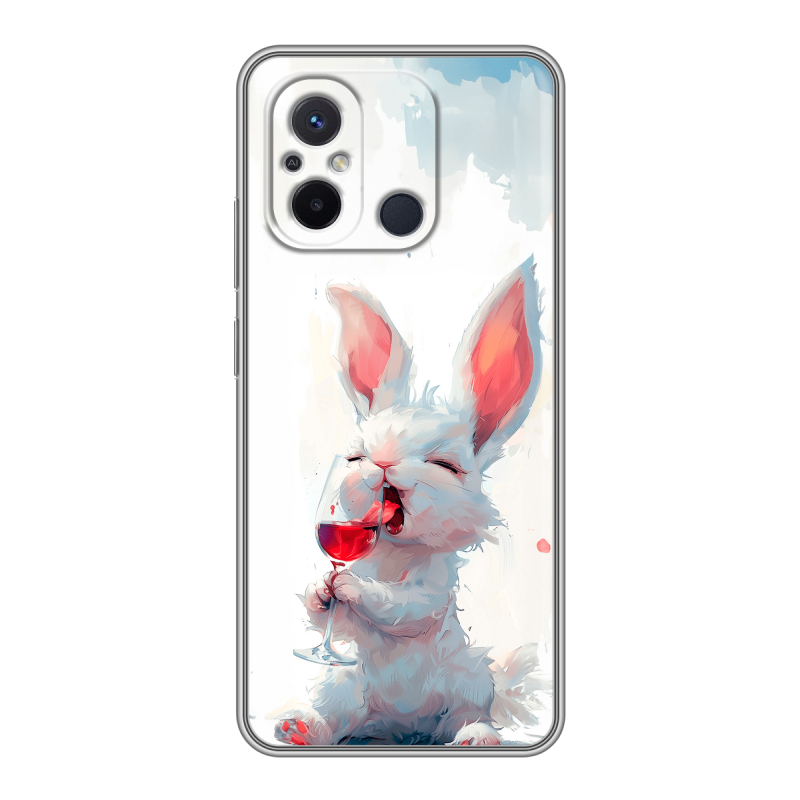 Силиконовый чехол на Xiaomi RedMi 12C с принтом кролик зайчик Силиконовый чехол на Xiaomi RedMi 12C с принтом кролик зайчик