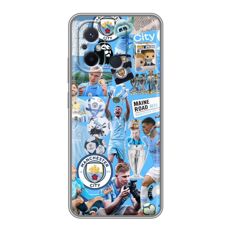 Силиконовый чехол на Xiaomi RedMi 12C с принтом Man City Манчестер Сити Силиконовый чехол на Xiaomi RedMi 12C с принтом Man City Манчестер Сити