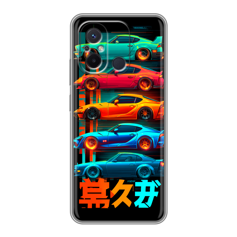 Силиконовый противоударный чехол на Xiaomi RedMi 12C с принтом машины тачки Силиконовый противоударный чехол на Xiaomi RedMi 12C с принтом машины тачки