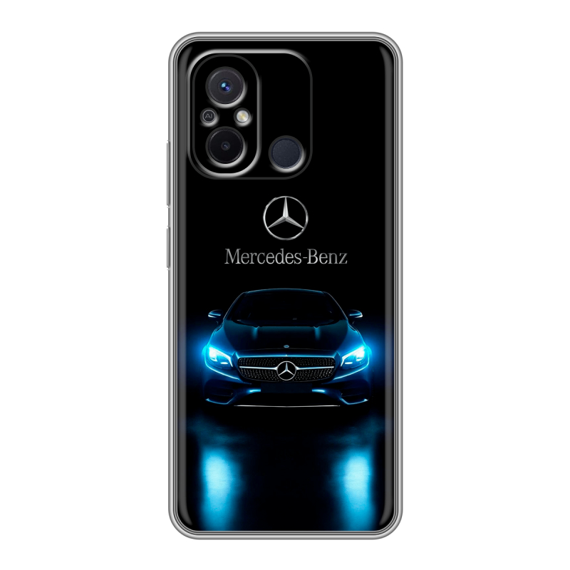 Силиконовый чехол на Xiaomi RedMi 12C с принтом Mercedes Мерседес Силиконовый чехол на Xiaomi RedMi 12C с принтом Mercedes Мерседес