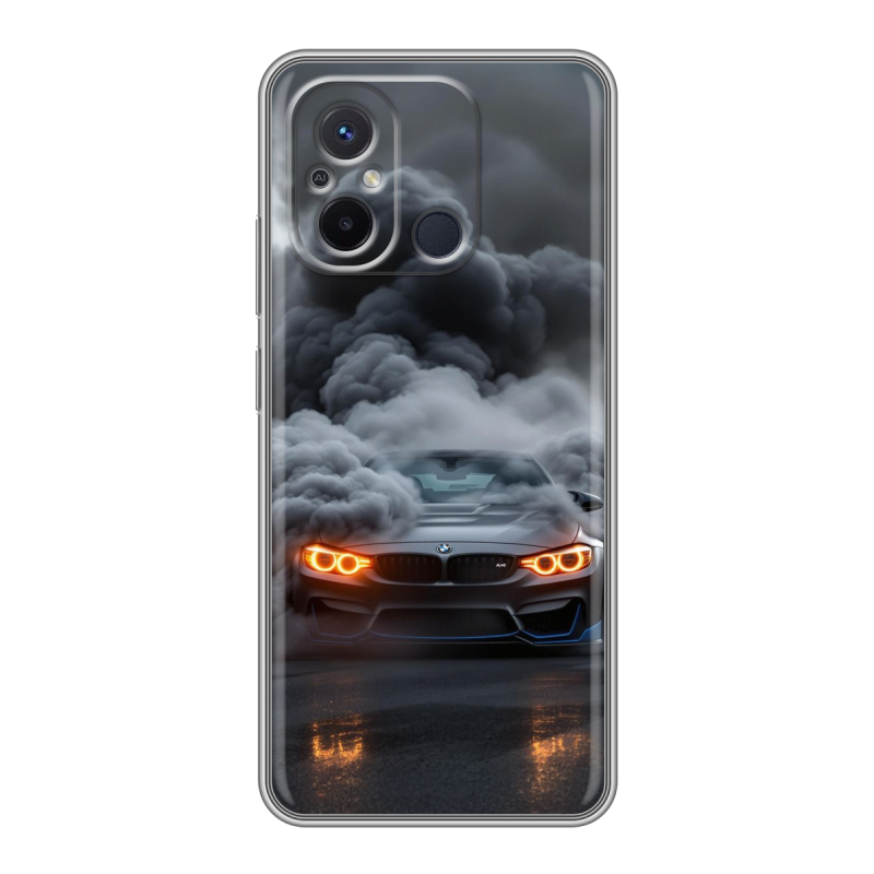 Силиконовый противоударный чехол на Xiaomi RedMi 12C с принтом BMW БМВ Силиконовый противоударный чехол на Xiaomi RedMi 12C с принтом BMW БМВ
