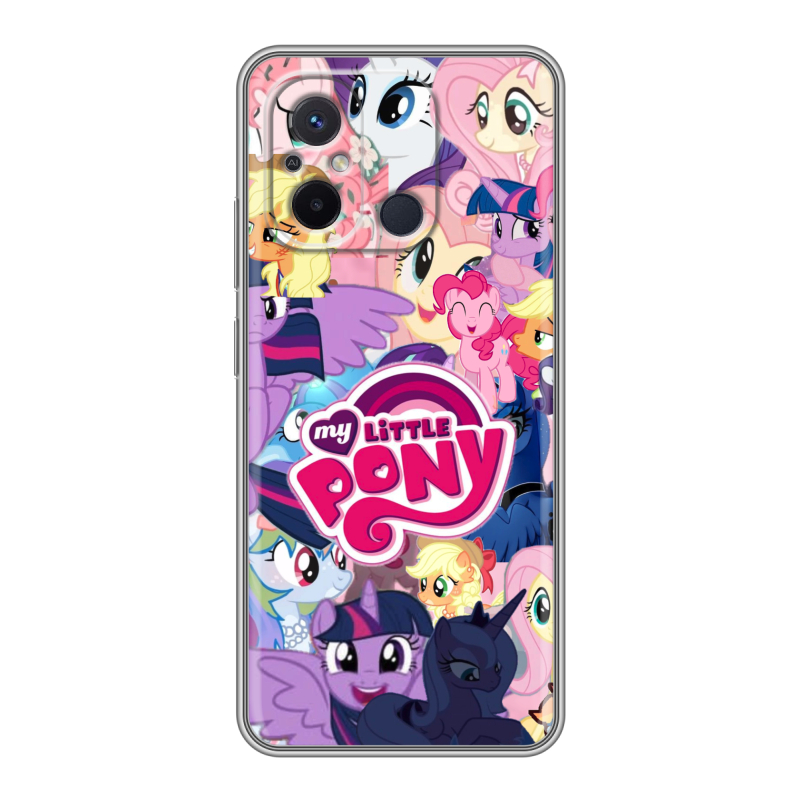 Силиконовый противоударный чехол на Xiaomi RedMi 12C с принтом My little pony Дружба чудо Силиконовый противоударный чехол на Xiaomi RedMi 12C с принтом My little pony Дружба чудо