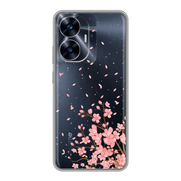 Силиконовый чехол на Realme C55 с принтом Ветка сакуры Силиконовый чехол на Realme C55 с принтом Ветка сакуры