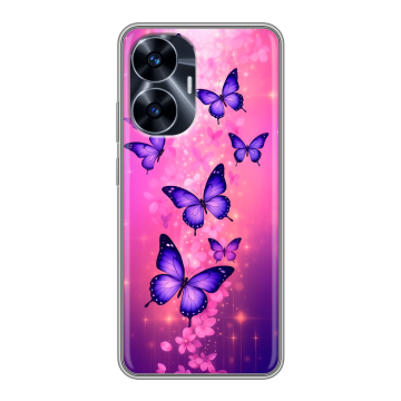 Силиконовый чехол на Realme C55 с принтом Бабочки Силиконовый чехол на Realme C55 с принтом Бабочки