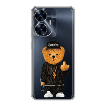 Силиконовый чехол на Realme C55 с принтом Мишка Силиконовый чехол на Realme C55 с принтом Мишка