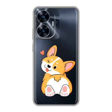 Силиконовый чехол на Realme C55 с принтом Корги Силиконовый чехол на Realme C55 с принтом Корги