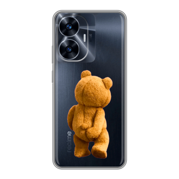 Силиконовый чехол на Realme C55 с принтом Медведь Силиконовый чехол на Realme C55 с принтом Медведь