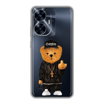 Силиконовый чехол на Realme C55 с принтом Плюшевый медведь Силиконовый чехол на Realme C55 с принтом Плюшевый медведь