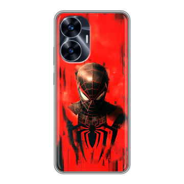 Силиконовый чехол на Realme C55 с принтом человек паук spiderman Силиконовый чехол на Realme C55 с принтом человек паук spiderman