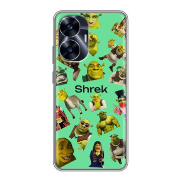 Силиконовый чехол на Realme C55 с принтом Шрек Shrek Силиконовый чехол на Realme C55 с принтом Шрек Shrek