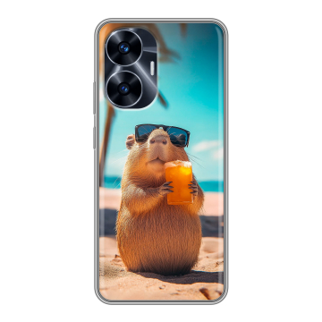 Силиконовый чехол на Realme C55 с принтом Капибара Силиконовый чехол на Realme C55 с принтом Капибара