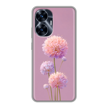 Силиконовый чехол на Realme C55 с принтом Цветы Силиконовый чехол на Realme C55 с принтом Цветы