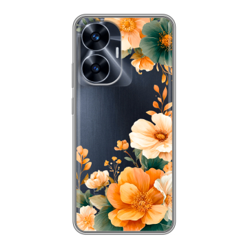 Силиконовый чехол на Realme C55 с принтом Цветы принт Силиконовый чехол на Realme C55 с принтом Цветы принт