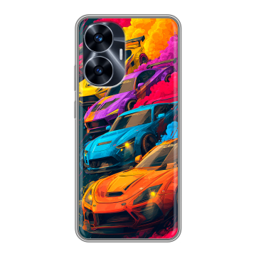 Силиконовый чехол на Realme C55 с принтом Тачки Силиконовый чехол на Realme C55 с принтом Тачки