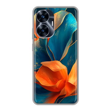 Силиконовый чехол на Realme C55 с принтом Цветы Силиконовый чехол на Realme C55 с принтом Цветы