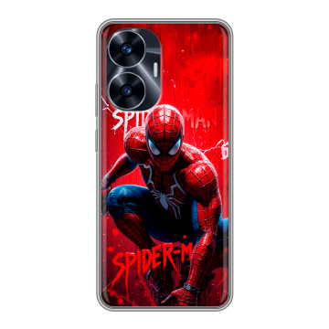 Силиконовый чехол на Realme C55 с принтом Spiderman Человек паук Силиконовый чехол на Realme C55 с принтом Spiderman Человек паук