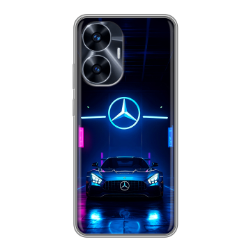 Силиконовый чехол на Realme C55 с принтом Mercedes Мерседес Силиконовый чехол на Realme C55 с принтом Mercedes Мерседес
