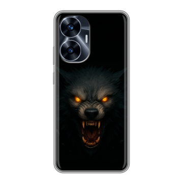 Силиконовый чехол на Realme C55 с принтом Волк Силиконовый чехол на Realme C55 с принтом Волк