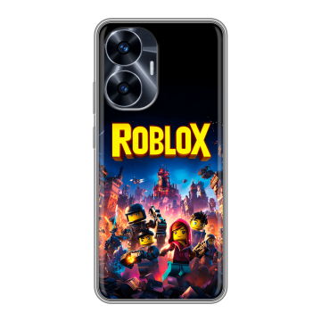 Силиконовый чехол на Realme C55 с принтом Roblox Роблокс Силиконовый чехол на Realme C55 с принтом Roblox Роблокс