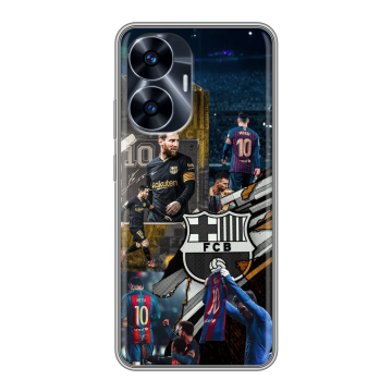 Силиконовый чехол на Realme C55 с принтом Messi Barcelona Силиконовый чехол на Realme C55 с принтом Messi Barcelona